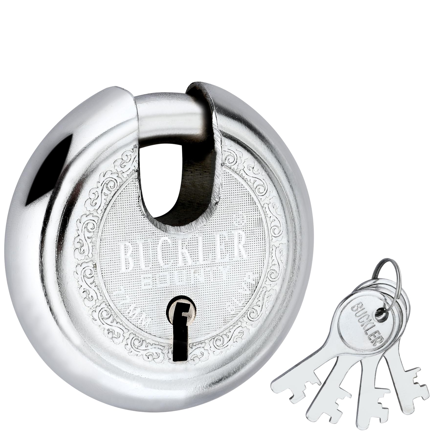 BUCKLER Stainless Steel Shutter Lock for Main Gate, Door Lock, Shop Shutter, Trucks High-Security with Weather-Resistant Design, 90MM-14 Pin Lock