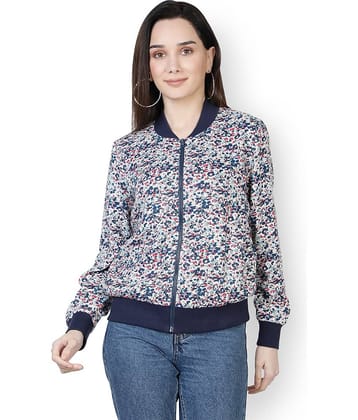 NUEVOSDAMAS Polyester Blend Multi Color Bomber Jackets Single