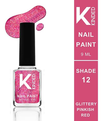 KINDED Silver Glitter Nail Polish 9 ( Pack of 1 )