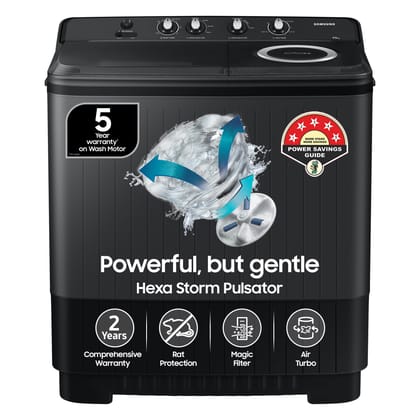 Samsung 9.5 Kg, 5 Star, Semi-Automatic Top Load Washing Machine (WT95A4260GD/TL, Air Turbo Drying, Dark Gray, 5 Year Warranty on Wash Motor) Samsung 9.5 Kg, 5 Star, Semi-Automatic Top Load Washing Machine (WT95A4260GD/TL, Air Turbo Drying, Dark Gray, 5 Y