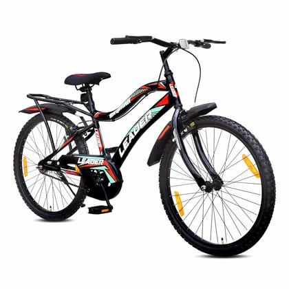 Leader Baymax 26T IBC MTB Cycle With Carrier Single Speed For Men 26 T Hybrid Cycle/City Bike (Single Speed, Black)