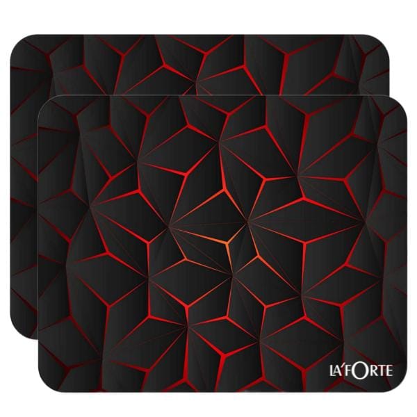 LA'FORTE Computer Laptop Non-Slip Rubber Mousepad Red Black Abstract (3 mm thickness)