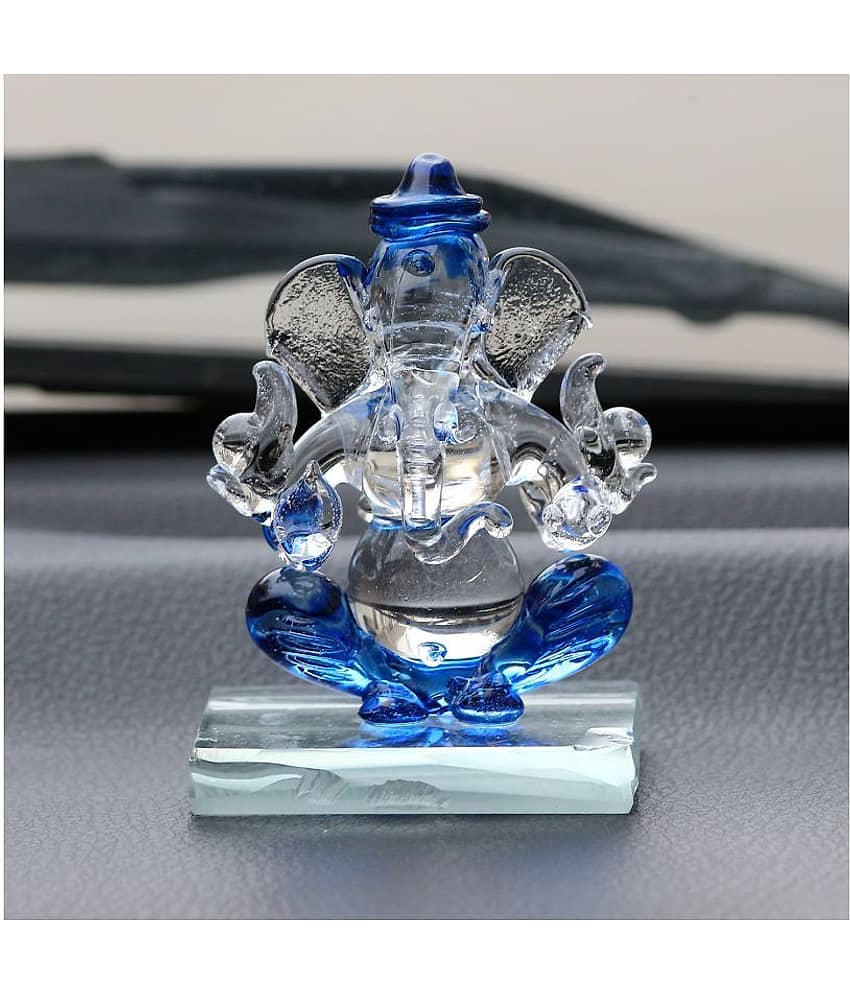 eCraftIndia Blue-Toned Textured Ganesha Figurine Showpiece