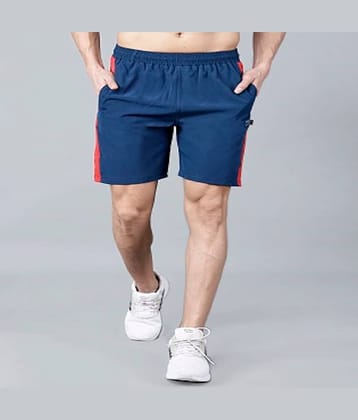 Texfro Blue Cotton Blend Men's Shorts ( Pack of 1 )