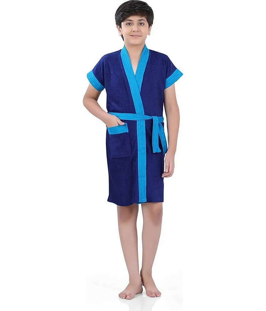 Poorak Blue Free Size Bathrobe ( Pack of 1 )