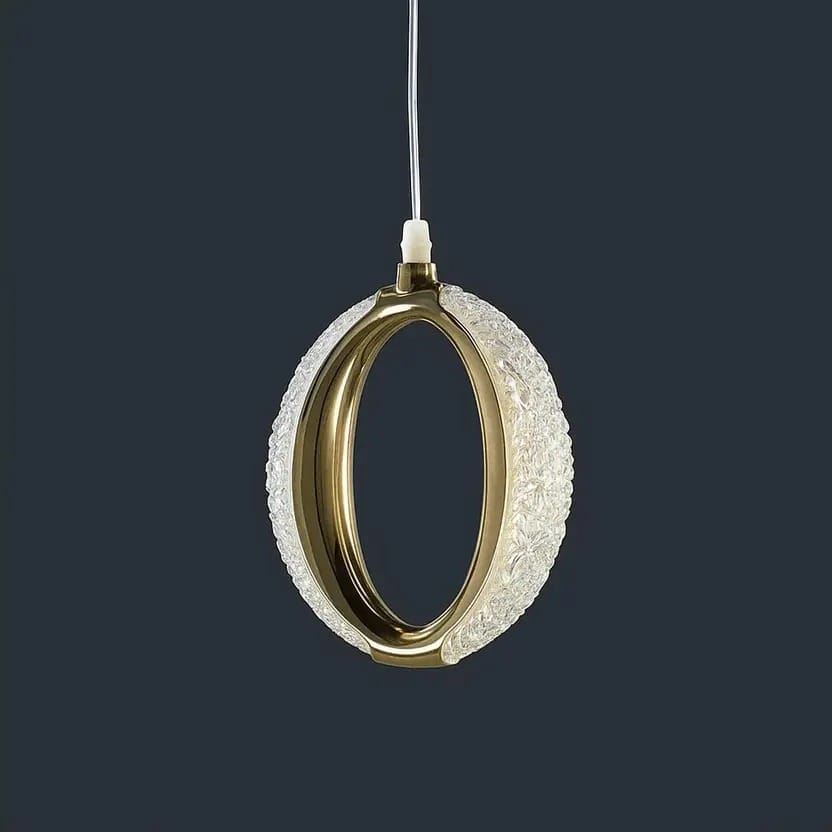 SPARKWORLD Crystal Halo Ring Pendant Light Ceiling Light Ceiling Lamp (Yellow)