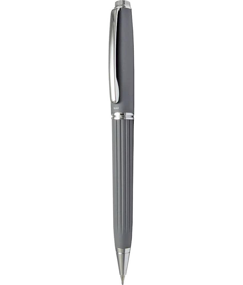 UJJi Lining Pattern Design Grey Colour with Chrome Plated Clip Ball Pen