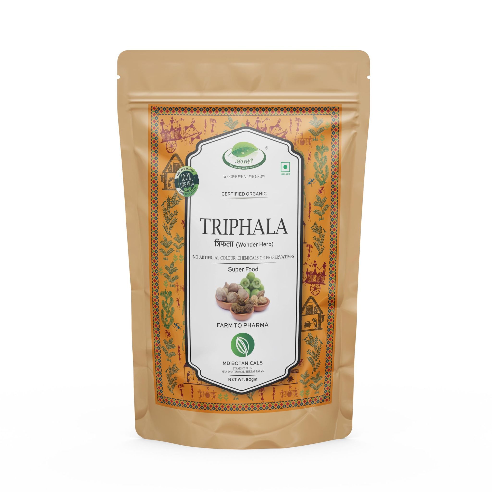 MD Botanicals Triphala Powder (100gm) Natural Digestive Support and Detoxifier