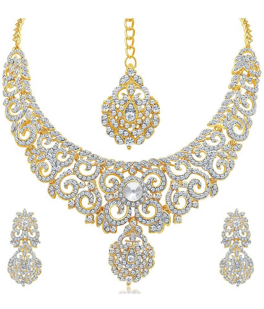 Sukkhi Alloy Golden Collar Traditional 18kt Gold Plated Necklaces Set
