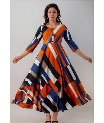 ANNEIV Rayon Colorblock Anarkali Women's Kurti - Multicolor ( Pack of 1 )