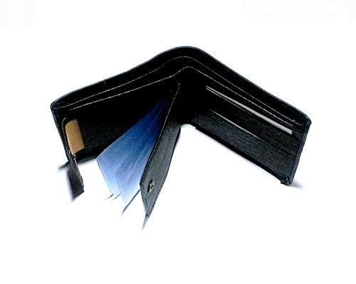 Nawani D.7 Men Black Leather Wallet (6 Card Slots),Size-11/9 cm