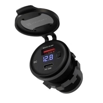 Portronics Spark 51W Multi-Vehicle Phone Charger, 33W Type-C Power Delivery, 18W USB Fast Charging, Type-C & USB Dual Output, for Motorcycles & Scooters Portronics Spark 51W Multi-Vehicle Phone Charger, 33W Type-C Power Delivery, 18W USB Fast Charging, Type-C & USB Dual Output, for Motorcycles & Scooters