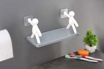 Bathroom Storage Basin Cabinet Plastic Wall Shelf( Pack Of 2)