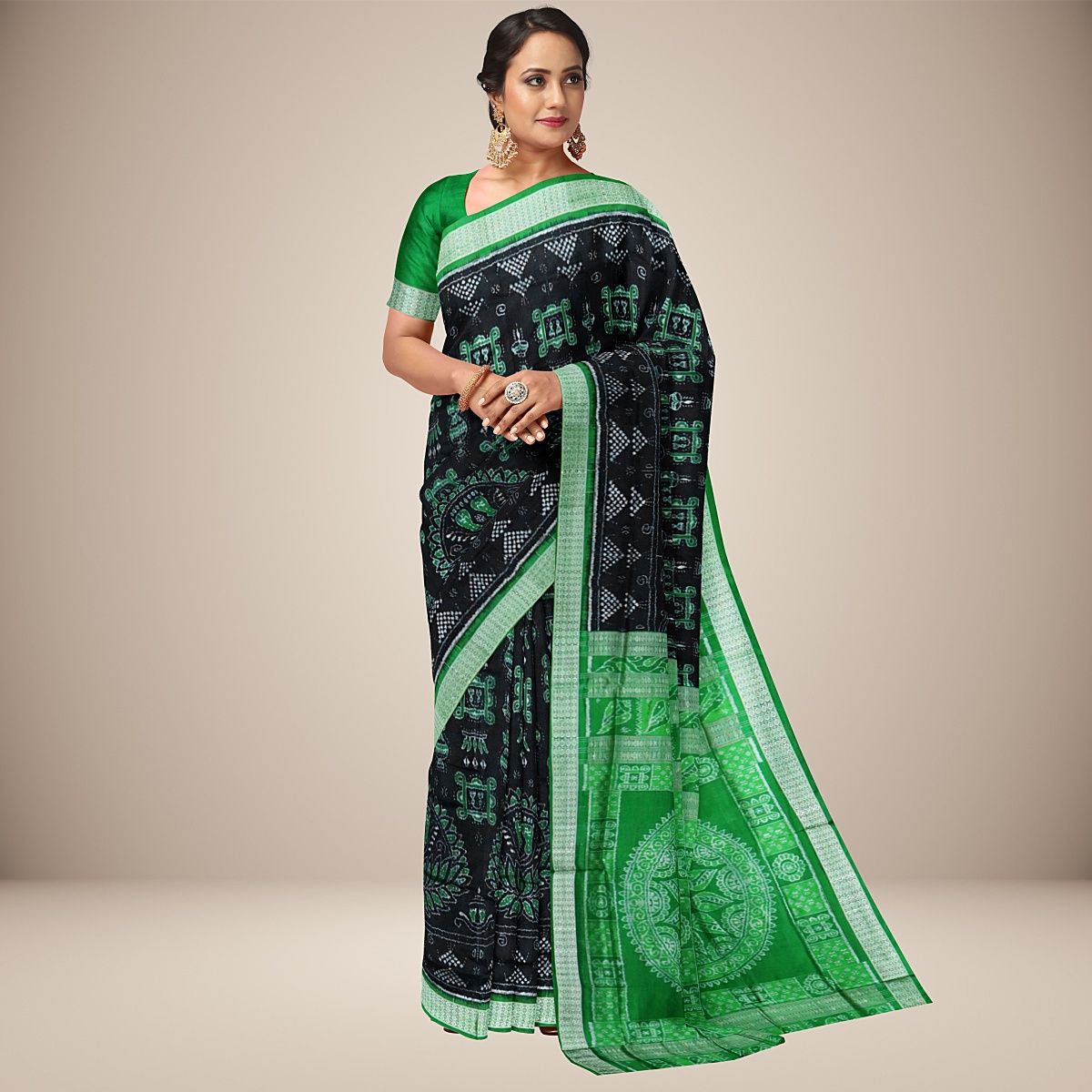 Traditional Ikat Bandha Sambalpuri Silk Saree
