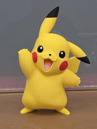 Electric Mouse Inspired Anime Figure | Premium 3D Printed Collectible Toy | Cute Desk Decor Showpiece | Anime Gift for Kids & Collectors PLA Figurine (Yellow)
