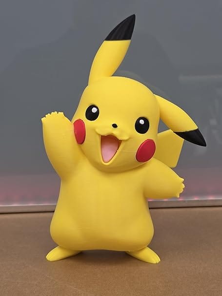 Electric Mouse Inspired Anime Figure | Premium 3D Printed Collectible Toy | Cute Desk Decor Showpiece | Anime Gift for Kids & Collectors PLA Figurine (Yellow)