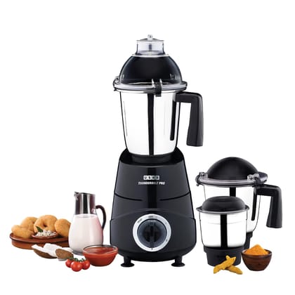 USHA Thunderbolt Pro 1000W with 3 Jars, 100% Copper Ball-Bearing Motor, Handsfree operation, 3 Jars, 3-Speed Setting with Inching option, 5 Years Warranty on Motor (Black) USHA Thunderbolt Pro 1000W with 3 Jars, 100% Copper Ball-Bearing Motor, Handsfree USHA Thunderbolt Pro 1000W with 3 Jars, 100% Copper Ball-Bearing Motor, Handsfree operation, 3 Jars, 3-Speed Setting with Inching option, 5 Years Warranty on Motor (Black) USHA Thunderbolt Pro 1000W with 3 Jars, 100% Copper Ball-Bearing Motor, Handsfree