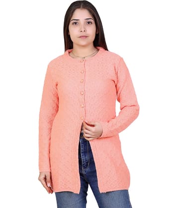 Ogarti Acrylic Peach Buttoned Cardigans - Single