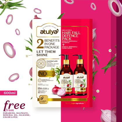 Atulya Onion & bhringraj Shampoo + Conditioner Set (HAIR FALL DEFENCE PACK) Atulya Onion & bhringraj Shampoo + Conditioner Set (HAIR FALL DEFENCE PACK)