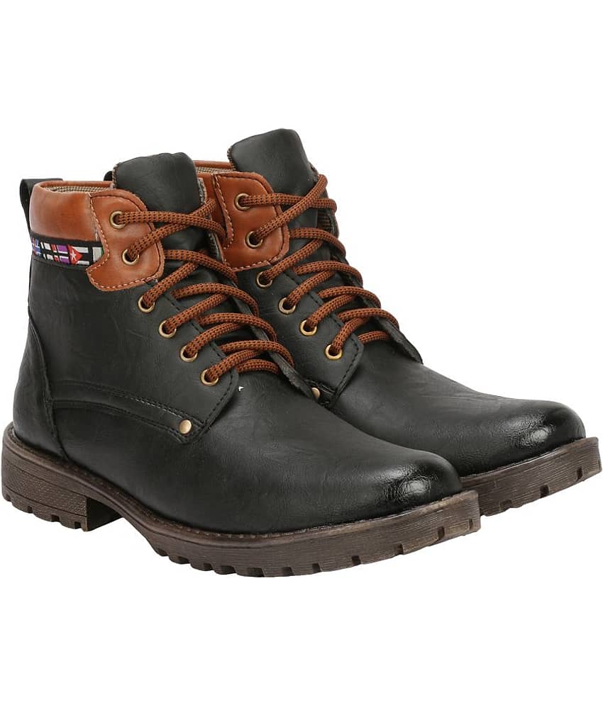 Kraasa - Black Men's Hiking & Trekking Boots