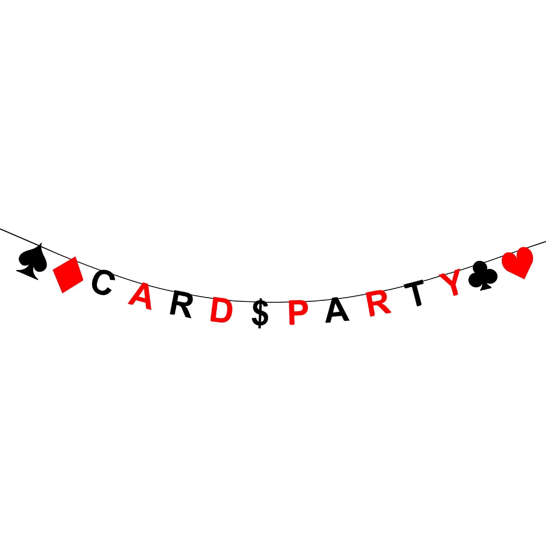 Card Party Glitter Letter Banner Red & Black - 4FT - 1PC