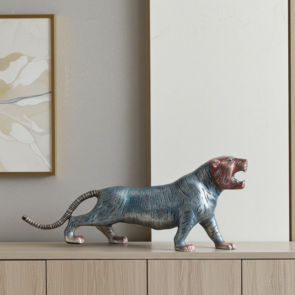 Brass Showpiece Tiger Statue (ANMAS024 B)