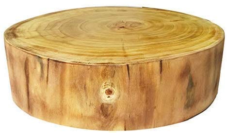 Sahaj Hast Barker Live Edge Butcher Block  Round Acacia Wood Cutting & Chopping Board