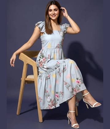 Addyvero Women Viscose Rayon Printed Fit & Flare Dress ( Multicolor 3 )