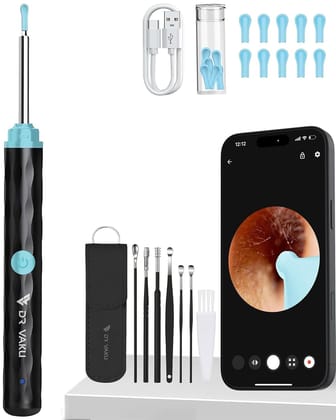 Dr Vaku Earocam Ear Cleaner Earwax Removal Tool with Extra Cleaning Kit (Set of 8) HD Camera Wifi Connection & 6 LED Lights Endoscope Tool for iOS & Android + 11 Silicone Tips Free Dr Vaku Earocam Ear Cleaner Earwax Removal Tool with Extra Cleaning Kit (Set of 8) HD Camera Wifi Connection & 6 LED Lights Endoscope Tool for iOS & Android + 11 Silicone Tips Free