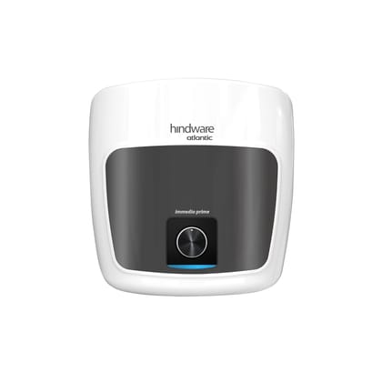 Hindware Smart Appliances Immedio Prime 15L Storage Water Geyser, 5 Star BEE Energy Rating, Glassline Tanked, Temperature Control Knob - White & Black