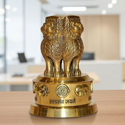 Brass Table Decor Showpiece Ashok Lath � Corporate & Government Gifting, Height : 6 Inch (FMAS670 F)