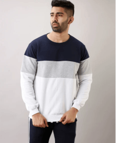 Men Full Sleeve Color Block Sweatshirt