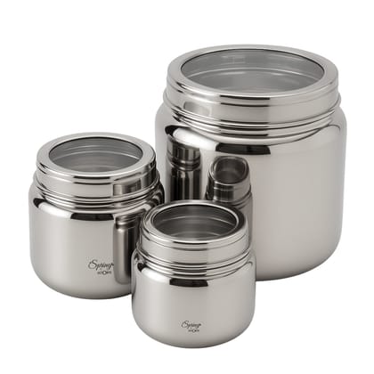 LA' FORTE Premium Stainless Steel Storage Jar Set -3 Pieces