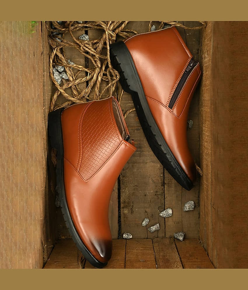 John Karsun Tan Men's Slip On Formal Shoes