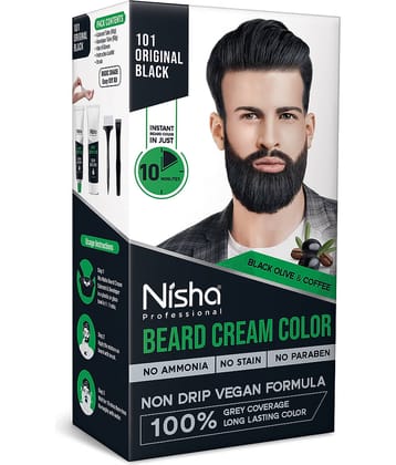 Nisha Beard Colour for Men Original Black 120g, Ammonia Free Beard Hair Color, Professional Beard Cream Hair Color Black
