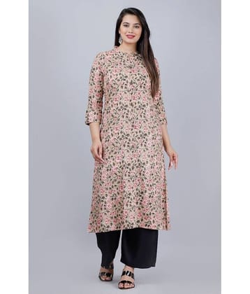 MAUKA - Peach Straight Rayon Women's Stitched Salwar Suit ( Pack of 1 )