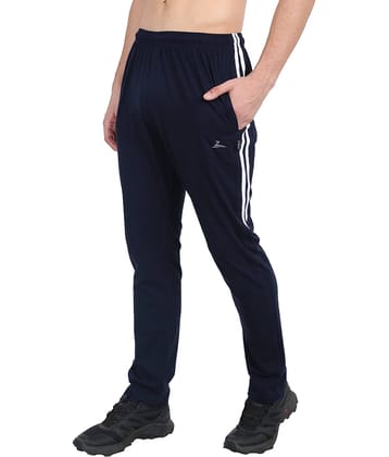 Zeffit - Navy Blue Cotton Blend Men's Sports Trackpants ( Pack of 1 )