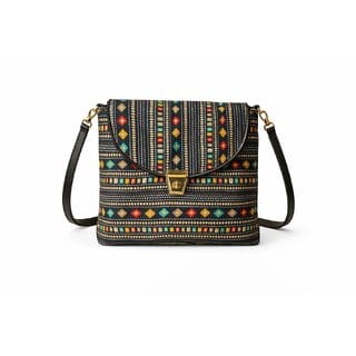 Ethnic Diamond Stripe Crossbody Sling Bag