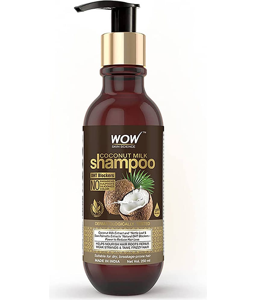 WOW Skin Science Coconut Milk Shampoo - No Parabens, Sulphate, Silicones, Color & Salt - DHT BLOCKERS - 250mL