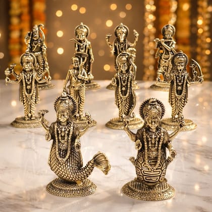 Brass Das Avatar Murti – Vishnu Dashavatara Brass God Idol, Height : 3.6 Inch (BSMAS1909 D)