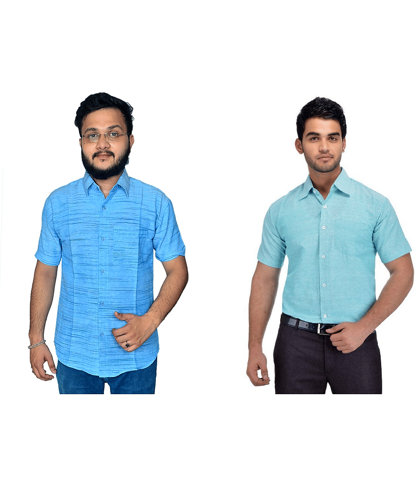 DESHBANDHU DBK Cotton Regular Fit Half Sleeves Men's Formal Shirt - Multi ( Pack of 2 )