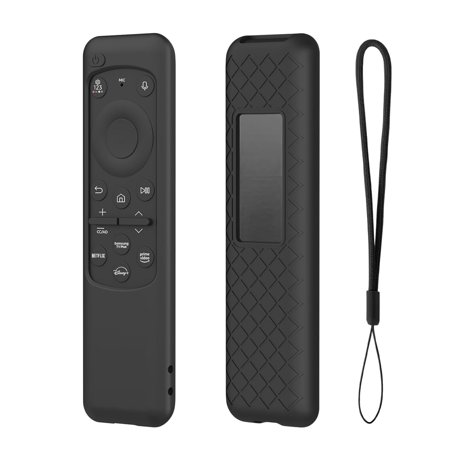 RAYA Silicone Cover for Samsung Solar Cell Remote TM2360E Protective Case with Loop BN59-01432A [ Fit for Samsung Crystal 4K Vivid Series/Dynamic Series/Crystal Vision 4K Series ] (Black) RAYA Silicone Cover for Samsung Solar Cell Remote TM2360E Protecti