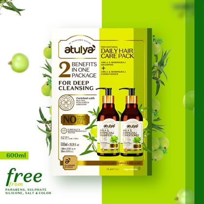 Atulya Amla & bhringraj Shampoo + Conditioner |Daily Hair Care Pack - 300ml Each