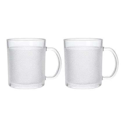 Coffee Tea Cups || Aldan Mug Crystal Clear with Handle || Tea || Milk || Hot and Cold Drinks Mug Kitchen || Dining Tableware Dinnerware (300ML)