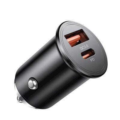 Champion 45W PD QC 3.0 Car Charger Dual Port Type-C & USB Fast Charging for Phones and Tablets (Black)