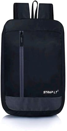 STRAPLT SCHOOL/COLLEGE CASUAL BAG TRAVEL BUSINESS OFFICE SLIM BACKPACK 15 L Backpack (Black)