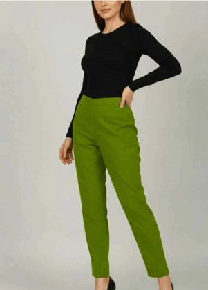 Sufiana Leaf Green Trouser Pants for Women - Stylish and Comfortable Green Trouser Pants