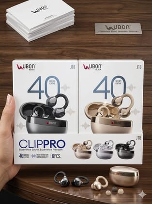 UBON J18 ClipPro Wireless Earbuds | Open-Ear Clip Bluetooth Earbuds with ENC Calling | Bluetooth 5.4 | HD Stereo Sound | Low Latency | Touch Controls | Long Battery Life | Comfortable Ergonomic Fit for Sports, Work & Daily Use (Random Color) UBON J18 ClipPro Wireless Earbuds | Open-Ear Clip Bluetooth Earbuds with ENC Calling | Bluetooth 5.4 | HD Stereo Sound | Low Latency | Touch Controls | Long Battery Life | Comfortable Ergonomic Fit for Sports, Work & Daily Use (Random Color)