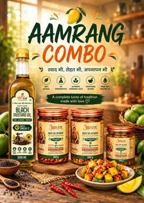 AAMRANG Combo – Taste the Magic of Pure Mustard Oil and Authentic Mango Pickles