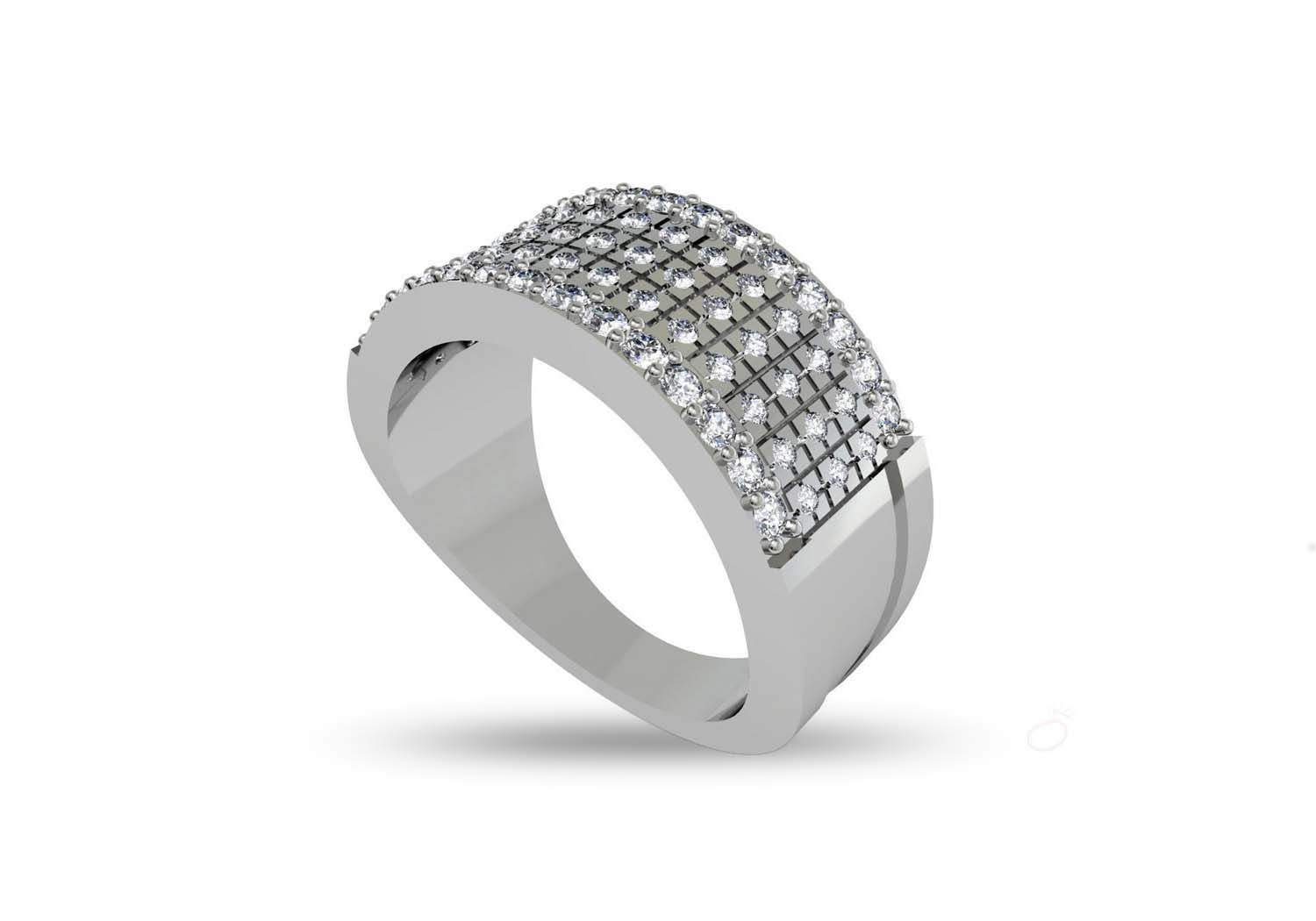 Scattered CZ Designer Mens Ring